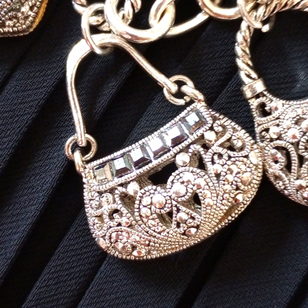Charm Bracelet (5 Purse Charms) Silver 8" - Picture 5 of 9